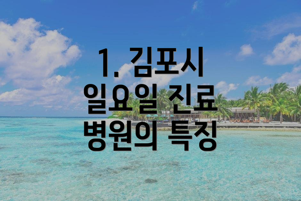1. 김포시 일요일 진료 병원의 특징