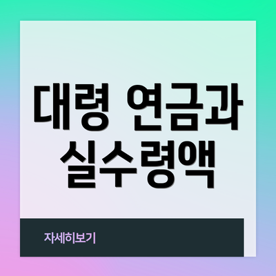 대령 연금과 실수령액