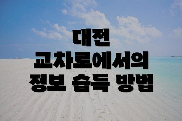 대전 교차로에서의 정보 습득 방법