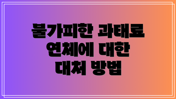 불가피한 과태료 연체에 대한 대처 방법