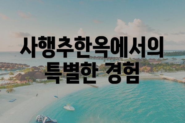 사행추한옥에서의 특별한 경험