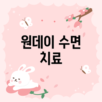 원데이 수면 치료