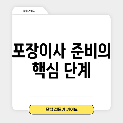 포장이사 준비의 핵심 단계