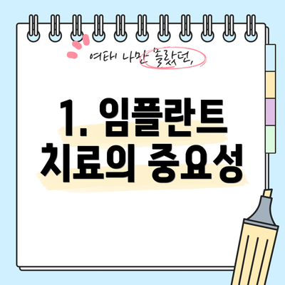 1. 임플란트 치료의 중요성