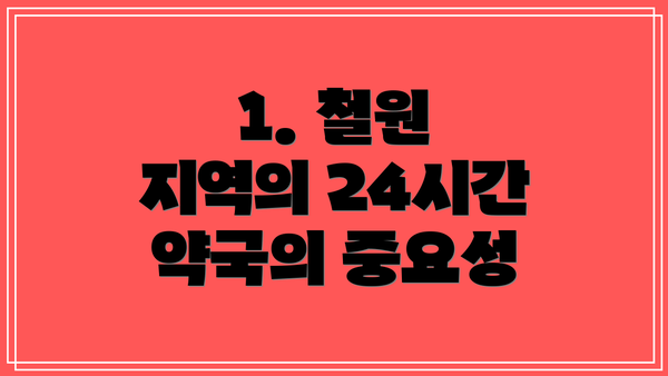 1. 철원 지역의 24시간 약국의 중요성