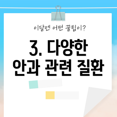 3. 다양한 안과 관련 질환