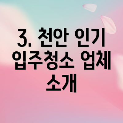 3. 천안 인기 입주청소 업체 소개