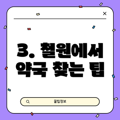 3. 철원에서 약국 찾는 팁