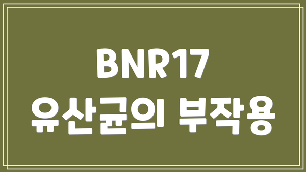 BNR17 유산균의 부작용