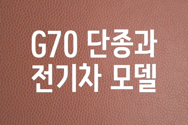 G70 단종과 전기차 모델