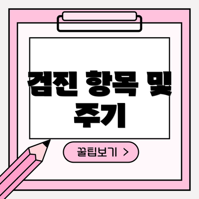 검진 항목 및 주기