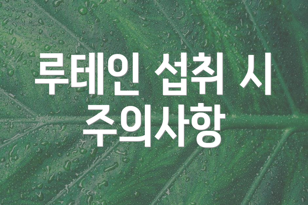 루테인 섭취 시 주의사항