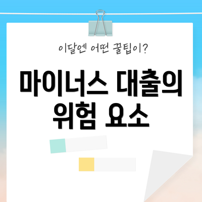 마이너스 대출의 위험 요소