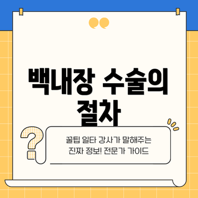 백내장 수술의 절차