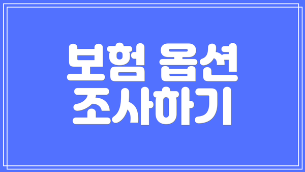 보험 옵션 조사하기