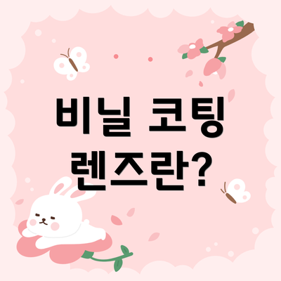 비닐 코팅 렌즈란?