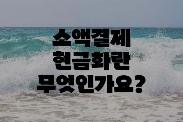 소액결제 현금화란 무엇인가요?