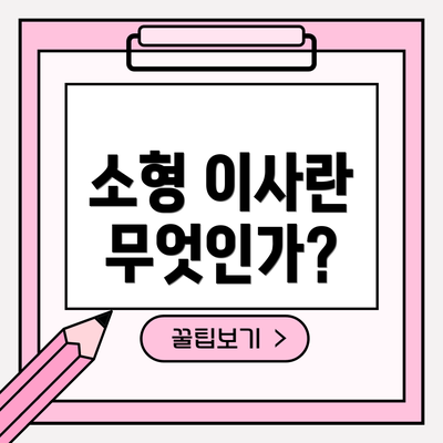 소형 이사란 무엇인가?