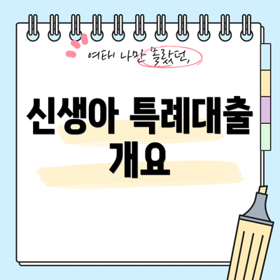 신생아 특례대출 개요