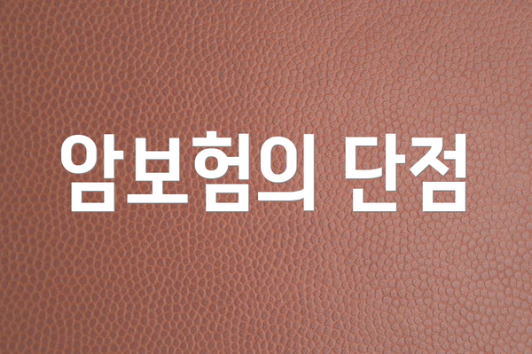 암보험의 단점