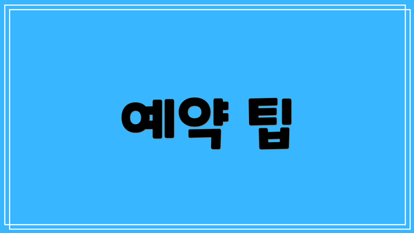 예약 팁