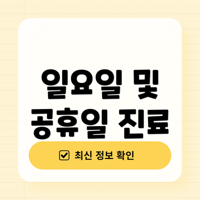 일요일 및 공휴일 진료