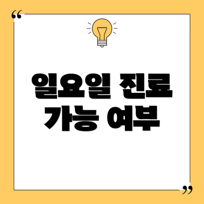 일요일 진료 가능 여부