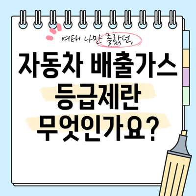 자동차 배출가스 등급제란 무엇인가요?