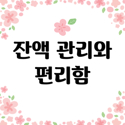 잔액 관리와 편리함