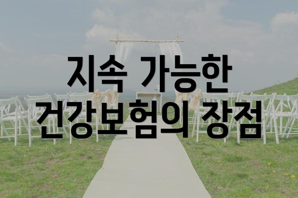 지속 가능한 건강보험의 장점