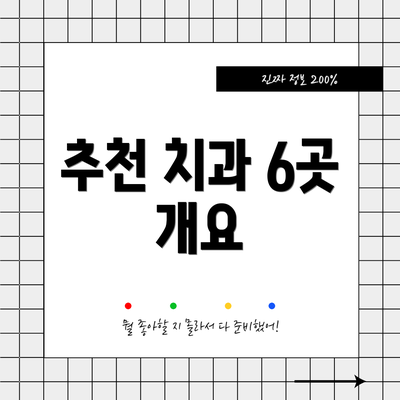 추천 치과 6곳 개요