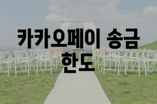 카카오페이 송금 한도