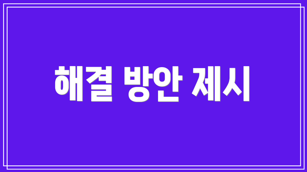 해결 방안 제시