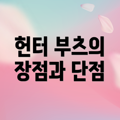 헌터 부츠의 장점과 단점