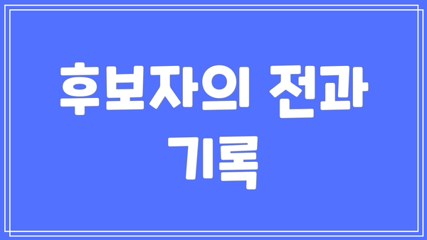 후보자의 전과 기록
